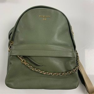 1/2 OFF Michael Kors Slater Pebbled Leather Backpack | Medium | Olive Green